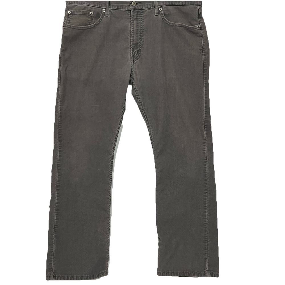 Levis 514 Corduroy Straight Fit‎ Pants Gray 5 Pocket Men Size 38x30 Pre-Owned